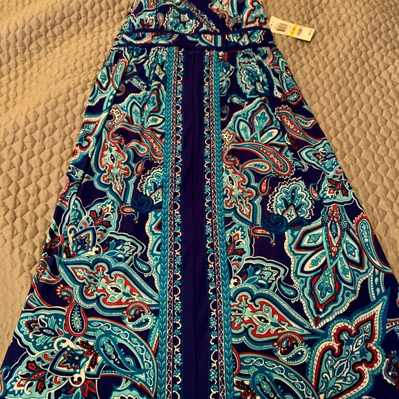 NWT INC Paisley beaded maxi dress PM - Picture 6 of 16